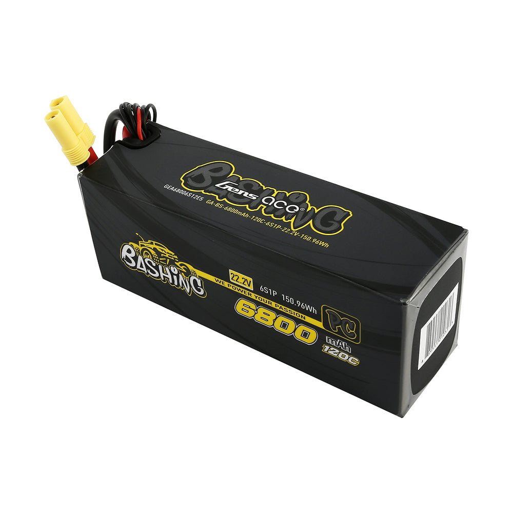 Gens ace 6800mAh 22.2V 120C 6S Lipo Battery Pack with EC5-Bashing Series