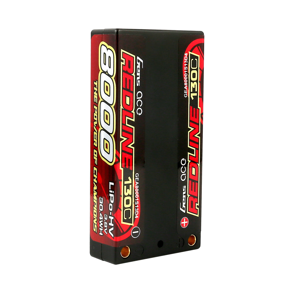 Gens ace Redline Series 8000mAh 1S2P 3.8V 130C HardCase #65 HV Lipo Battery