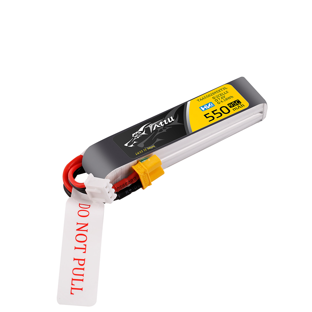 Tattu 550mAh 2s 95C 7.6V HV Lipo Battery with XT30 Plug