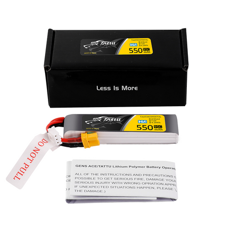 Tattu 550mAh 2s 95C 7.6V HV Lipo Battery with XT30 Plug