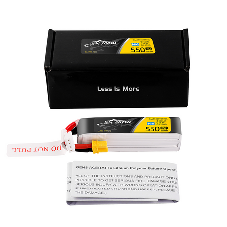 Tattu 3s 550mAh 95C 11.4V HV Lipo Battery with XT30 Plug Long-Pack