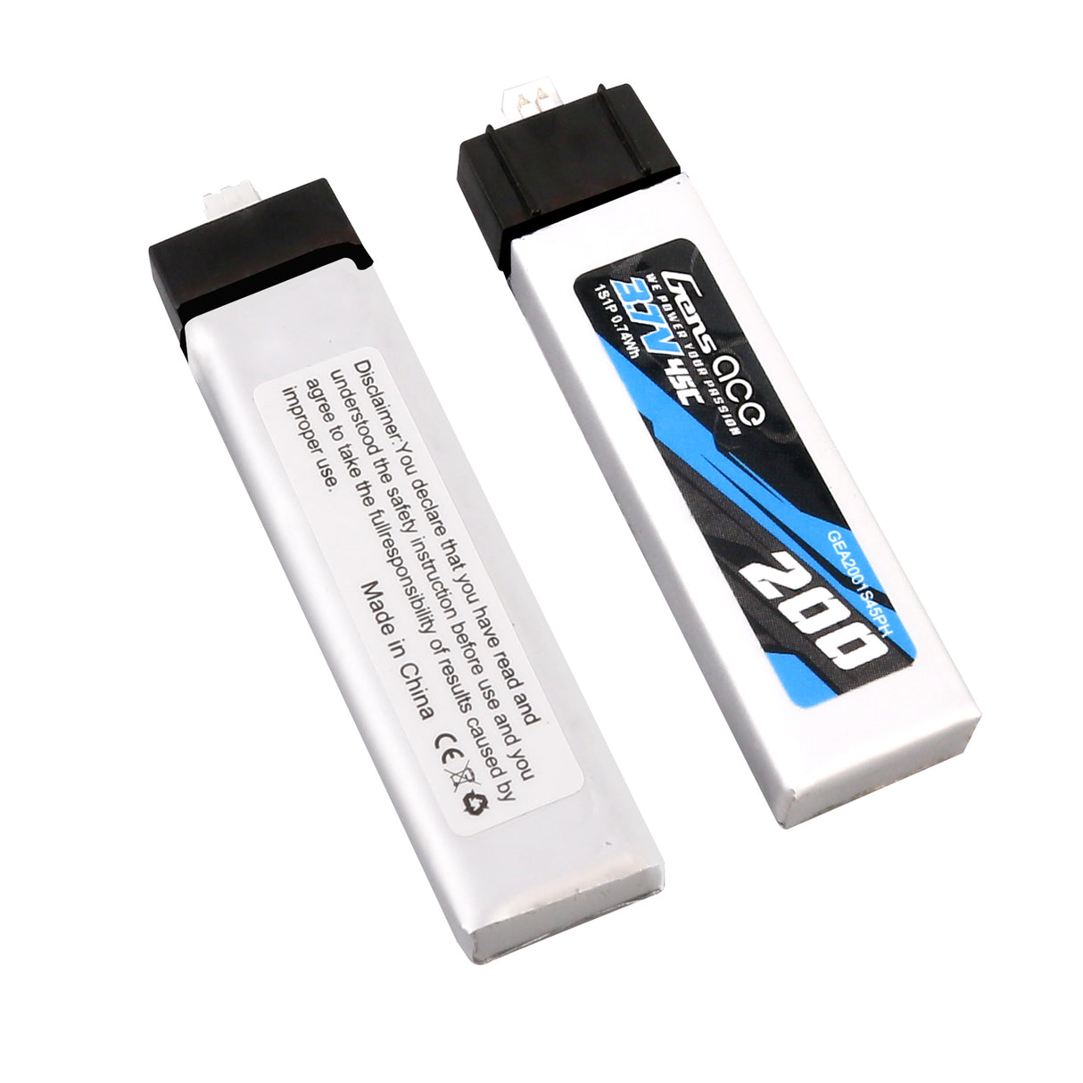 Gens ace 200mAh 3.7V 45C 1S1P Lipo Battery (2pcs)