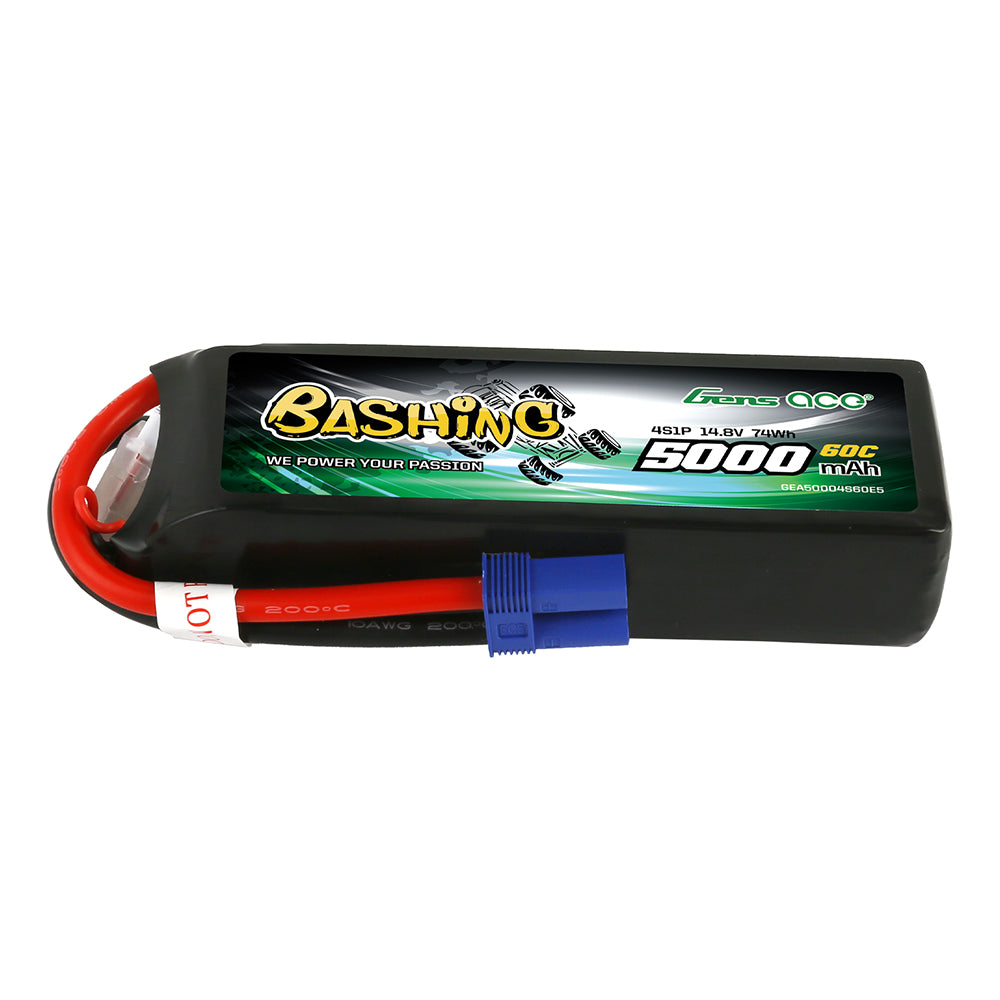 Gens ace 5000mAh 14.8V 4S 60C Lipo Battery Pack with EC5 Plug-Bashing Series