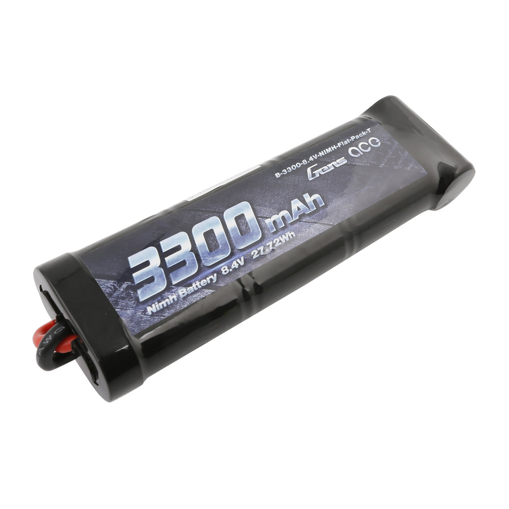 Gens ace  3300mAh  8.4V  7-Cell NiMH Flat Battery Pack  with T-plug