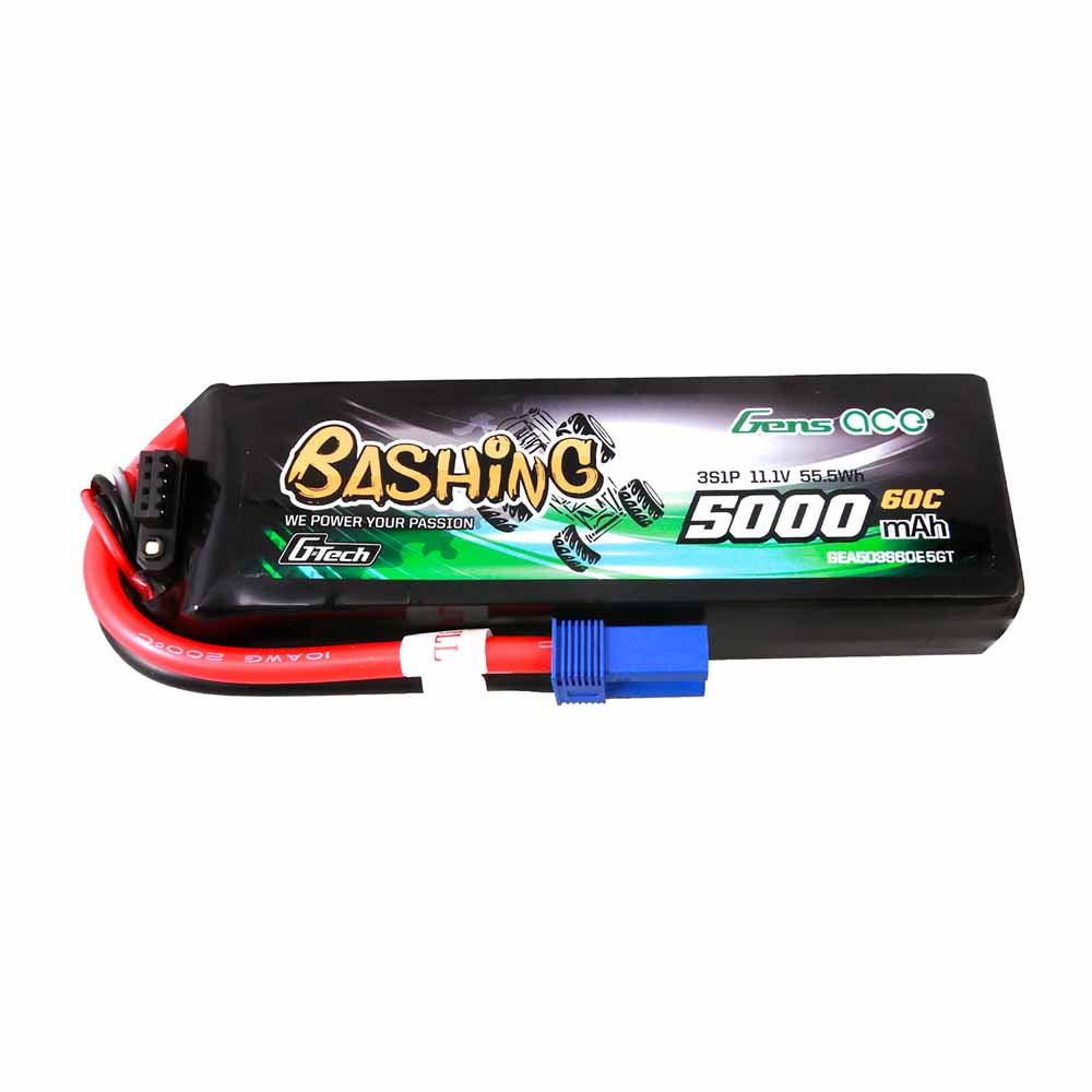 Gens ace G-Tech 5000mAh 11.1V 3S 60C Lipo Battery Pack with EC5 Plug-Bashing Series