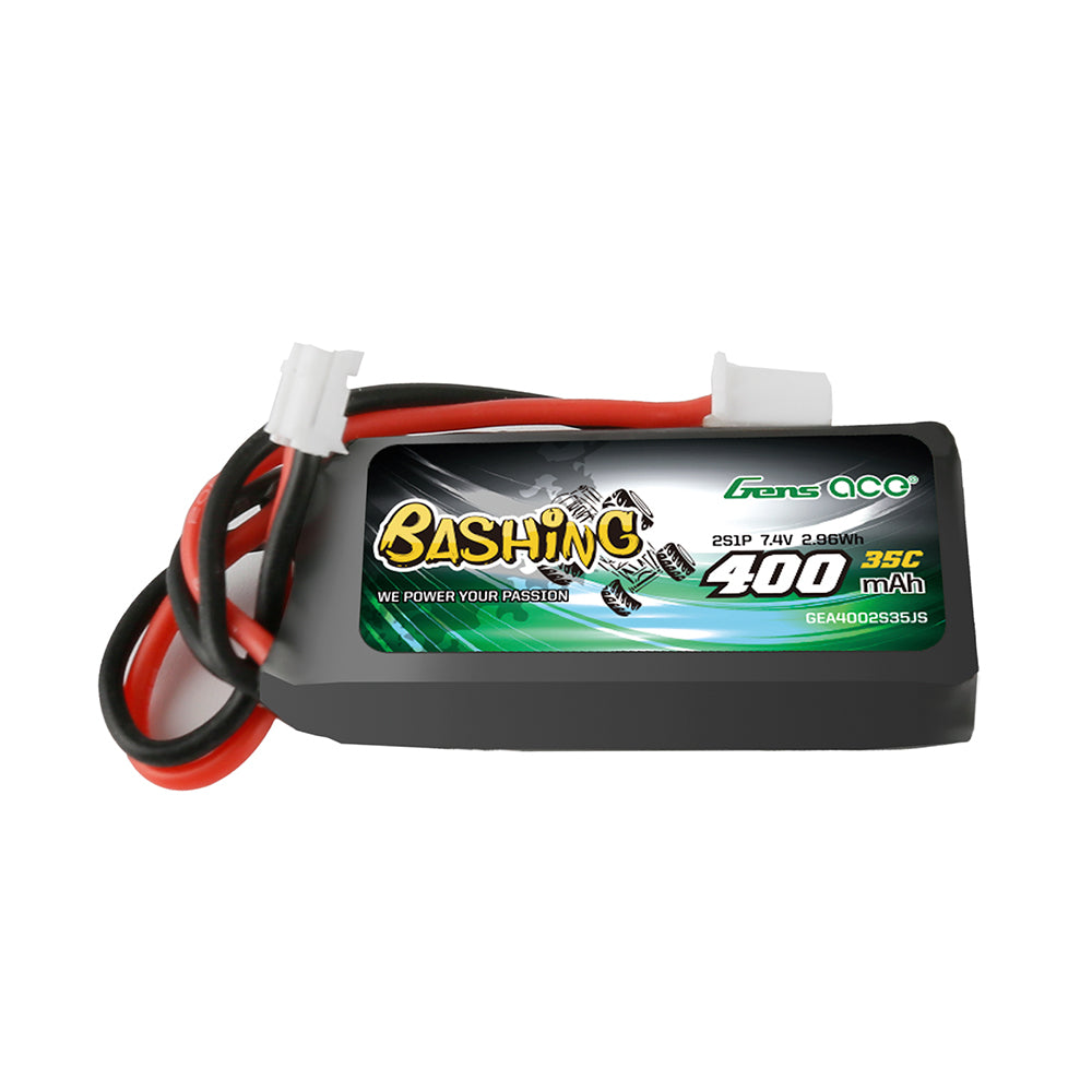 Gens ace 400mAh 7.4V 2S 35C Lipo Battery Pack with JST-PHR Plug-Bashing Series