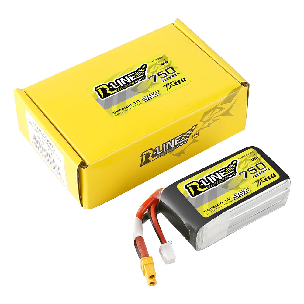 Tattu R-Line 750mAh 11.1V 3S1P 95C Lipo Battery with XT30 Plug