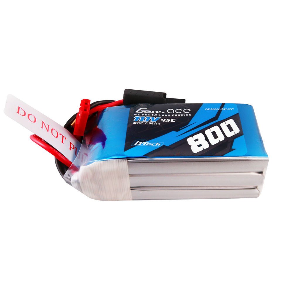 Gens ace G-Tech 800mAh 11.1V 45C 3S1P LIPO BATTERY PACK JST