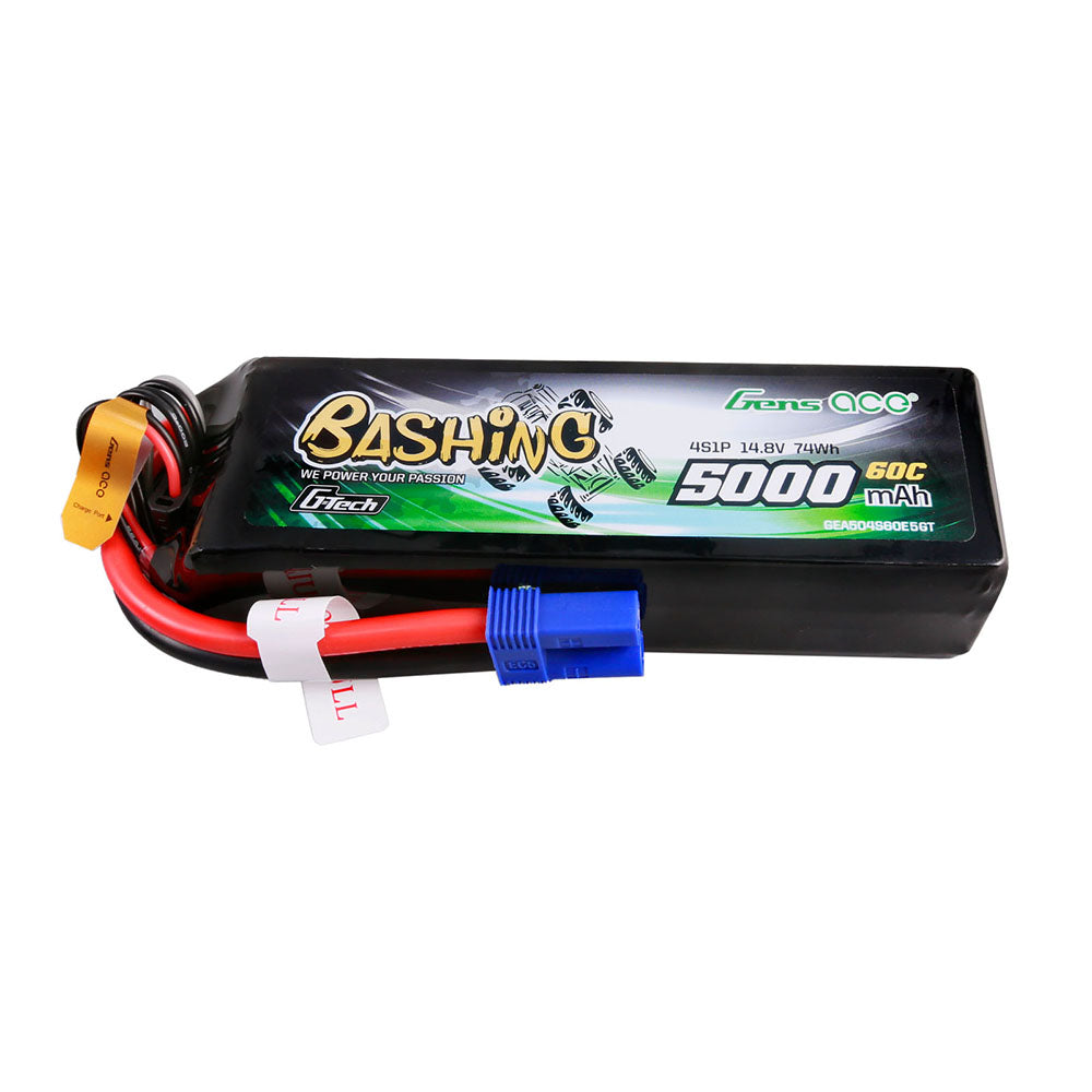 Gens ace G-Tech 5000mAh 14.8V 4S 60C Lipo Battery Pack with EC5 Plug-Bashing Series