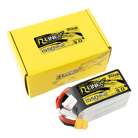 Tattu R-Line Version 3.0 1550mAh 6S 22.2V 120C Lipo Battery Pack with XT60 Plug