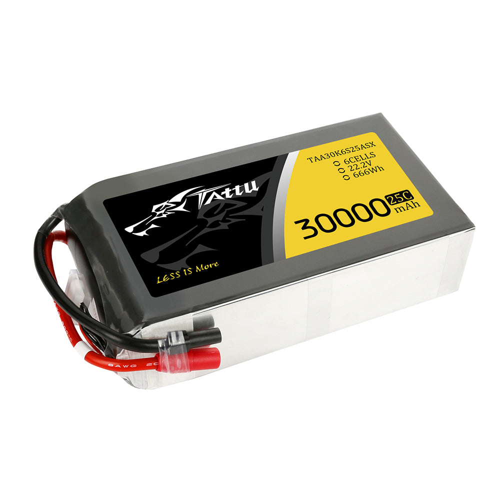 Tattu 30000mAh 22.2V 25C 6S1P Lipo Battery Pack with AS150+XT150