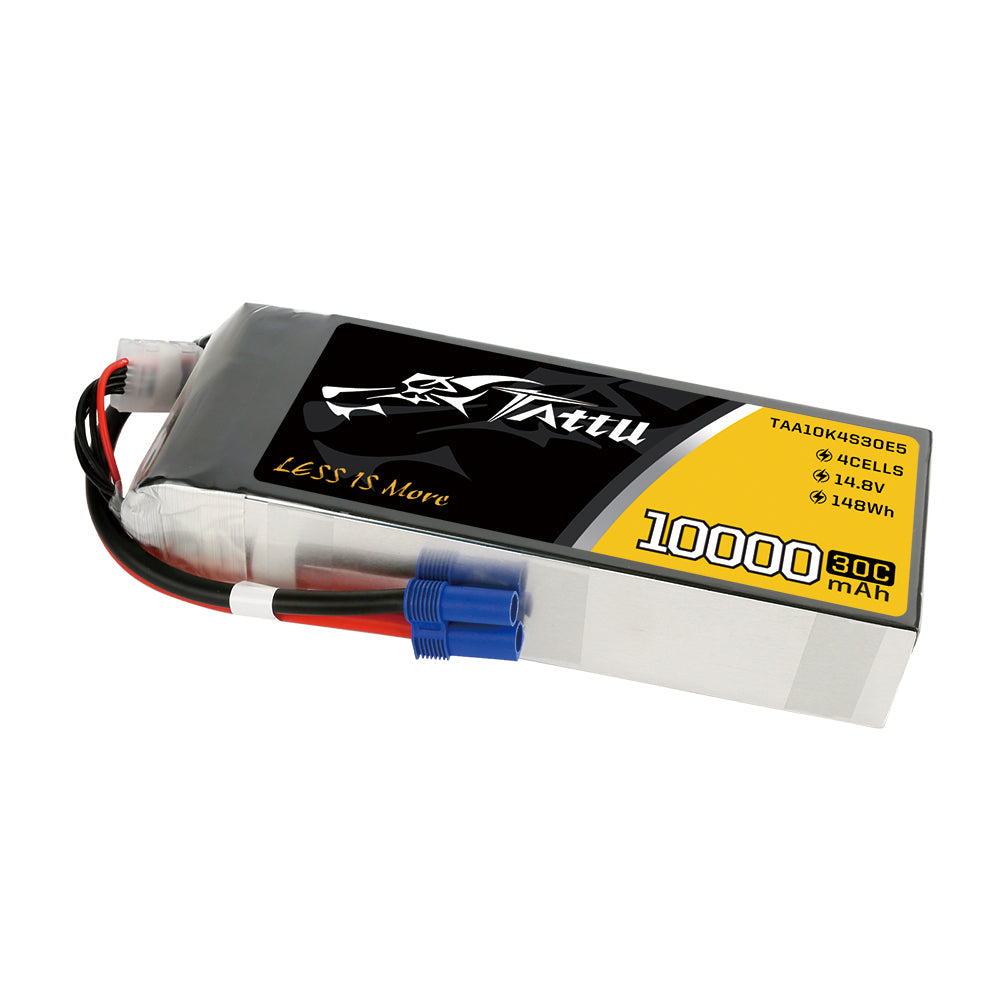 Tattu 10000mAh 14.8V 30C 4S1P Lipo Battery Pack with EC5