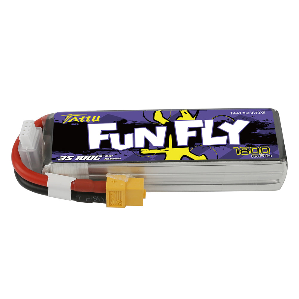 Tattu Funfly Series 1800mAh 11.1V 100C 3S1P Lipo Battery Pack with XT60 Plug