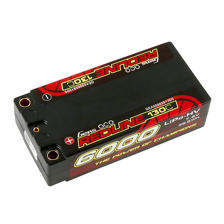 Gens ace Redline 1.0 6000mAh 2S2P 7.6V 130C HardCase 63# HV Shorty Lipo Battery