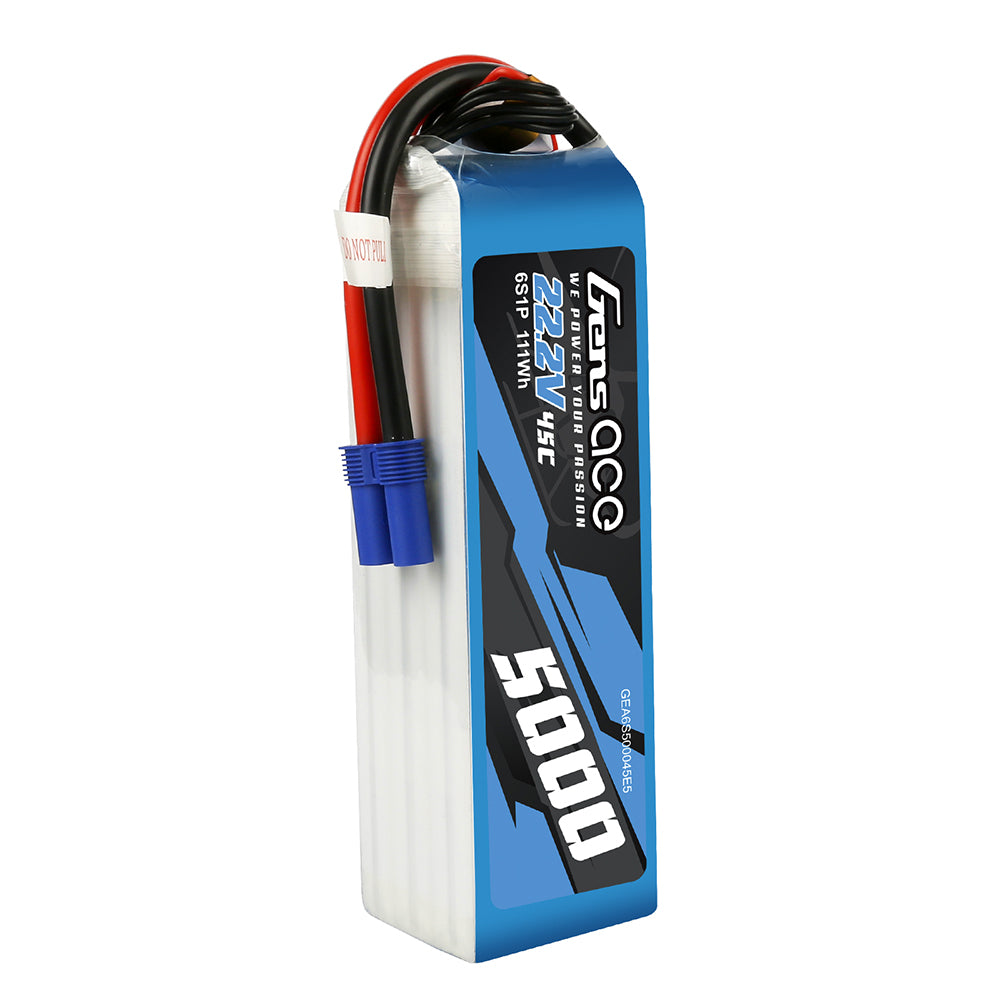 Gens ace 5000mAh 22.2V 45C 6S1P Lipo Battery Pack