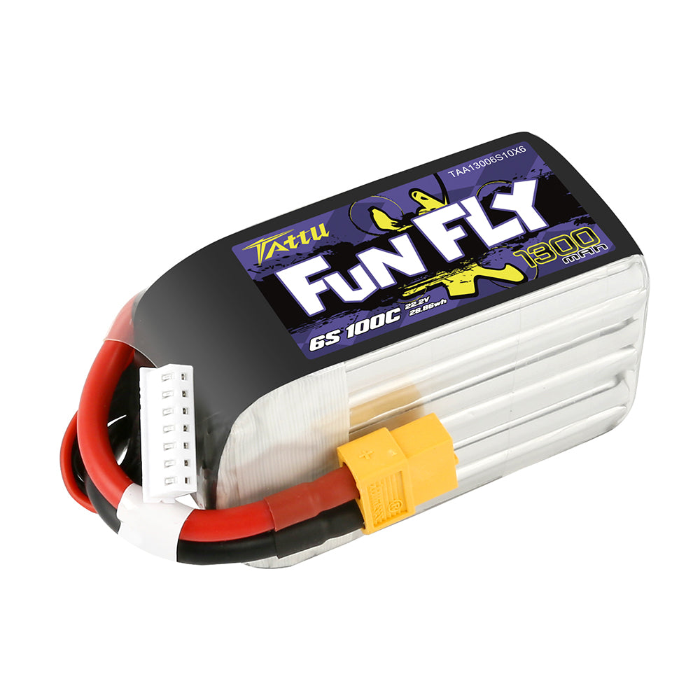 Tattu Funfly Series 1300mAh 22.2V 100C 6S1P Lipo Battery Pack with XT60 Plug