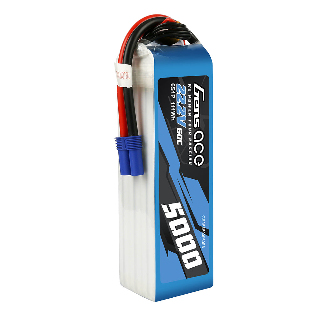 Gens ace 5000mAh 22.2V 60C 6S1P Lipo Battery Pack