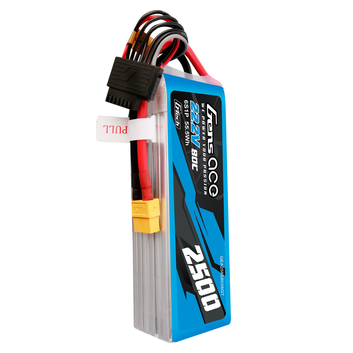 Gens ace G-Tech 2500mAh 22.2V 80C 6S1P Lipo Battery Pack with XT60 plug