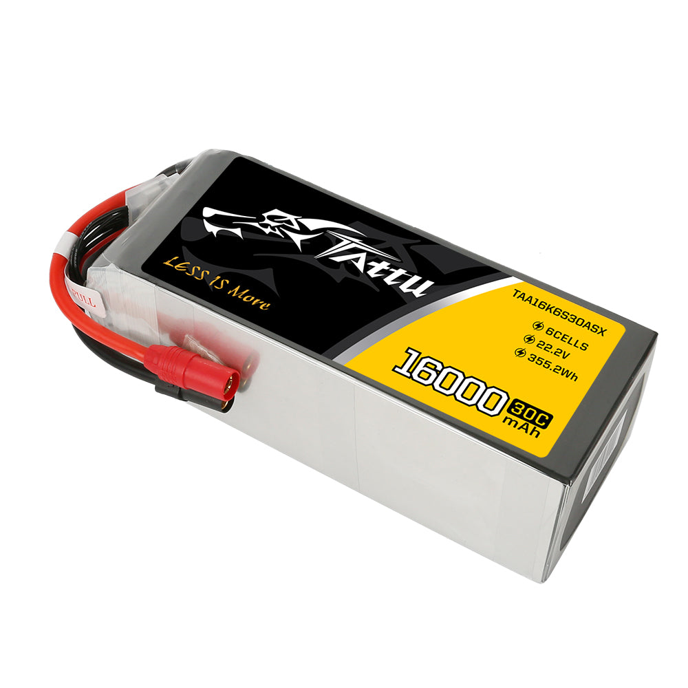 Tattu 16000mAh 22.2V 30C 6S1P Lipo Battery Pack with AS150+XT150 plug