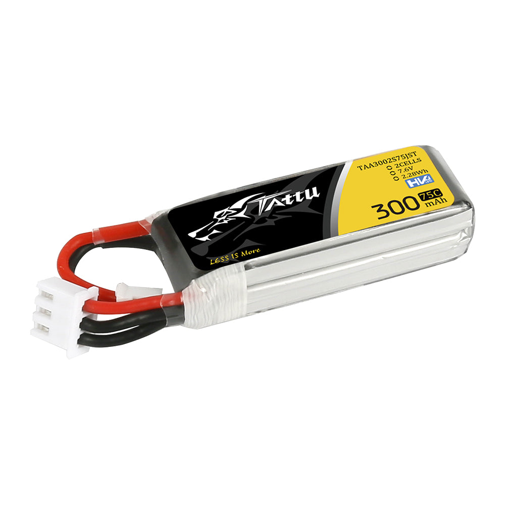 Tattu 300mAh 2S 75C 7.6V Lipo Battery with JST-PHR Plug