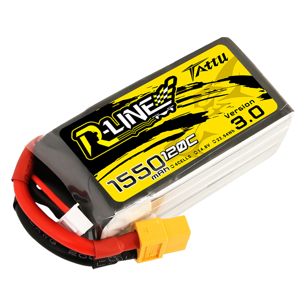 Tattu R-Line Version 3.0 1550mAh 4S 14.8V 120C Lipo Battery Pack with XT60 Plug