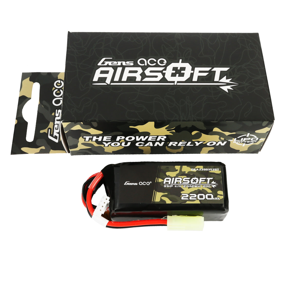 Gens ace 20C 2200mAh 3S1P 11.1V Airsoft Gun Lipo Battery with mini Tamiya Plug