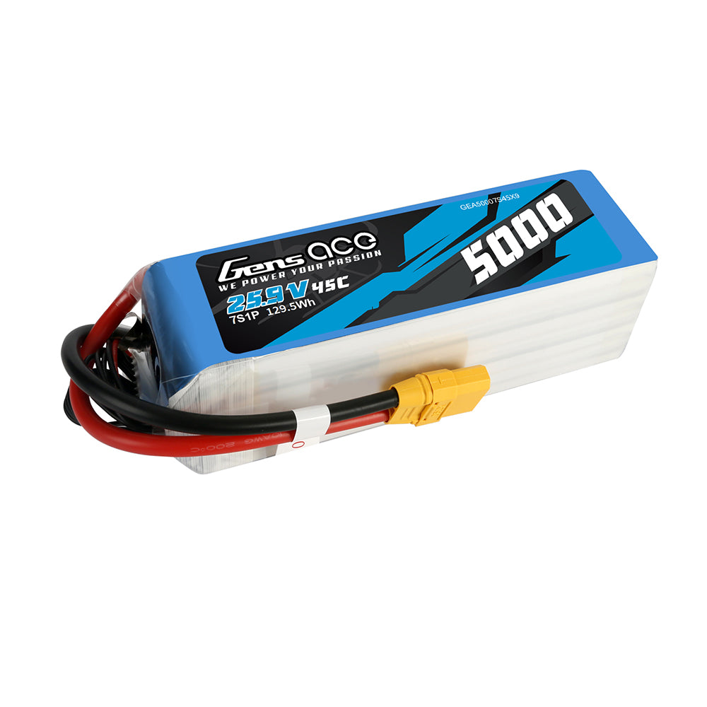 Gens ace 5000mAh 25.9V 45C 7S1P Lipo Battery Pack with XT90