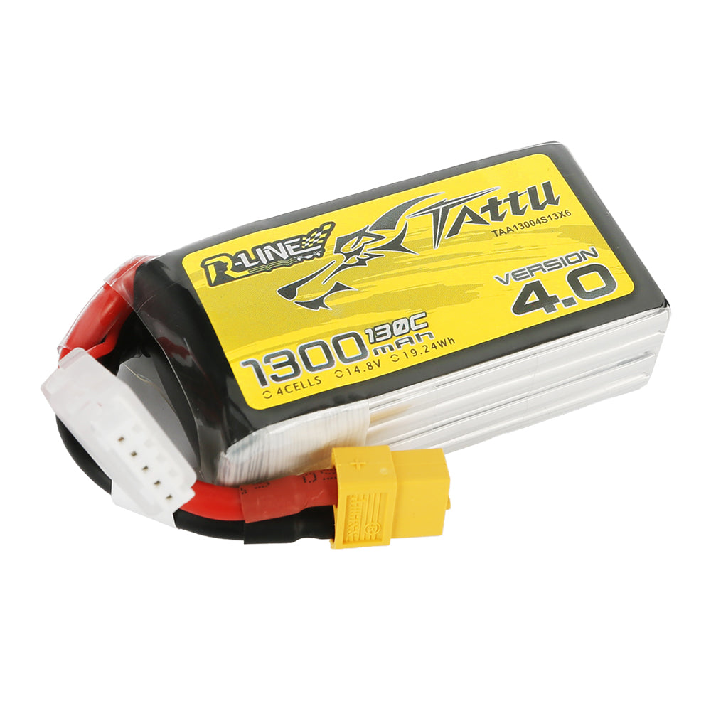 Tattu R-Line Version 4.0 1300mAh 4S 14.8V 130C Lipo Battery Pack with XT60 Plug