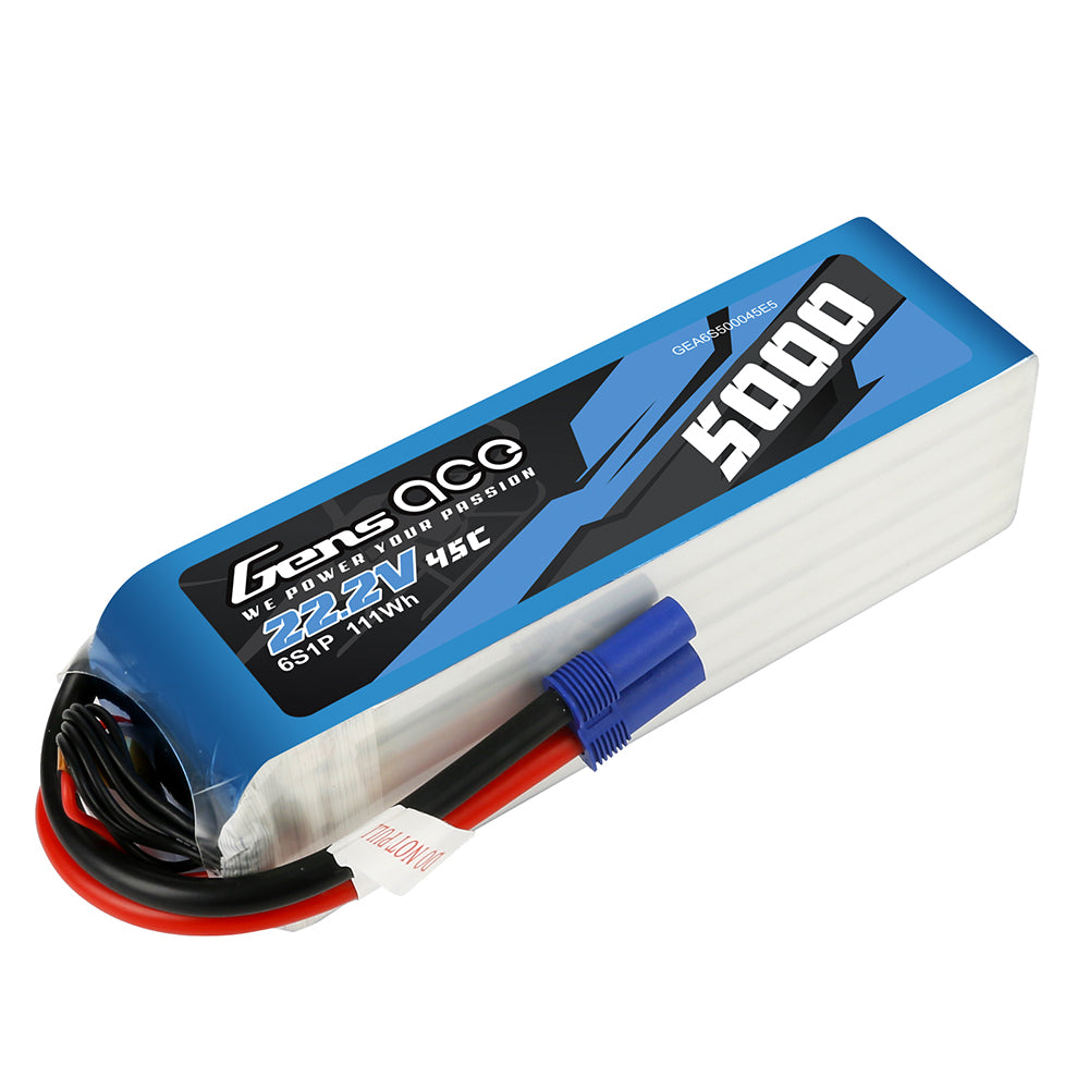 Gens ace 5000mAh 22.2V 45C 6S1P Lipo Battery Pack