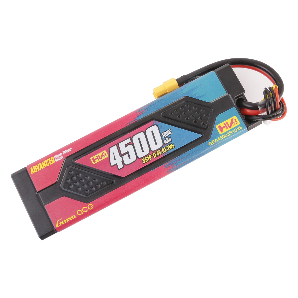 Gens ace Advanced 4500mAh 11.4V 100C 3S1P HardCase Lipo Battery Pack with XT60