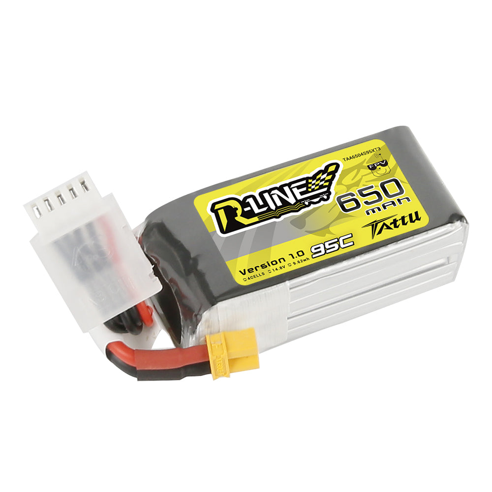 Tattu R-Line 650mAh 4S 14.8V 95C Lipo Battery with XT30