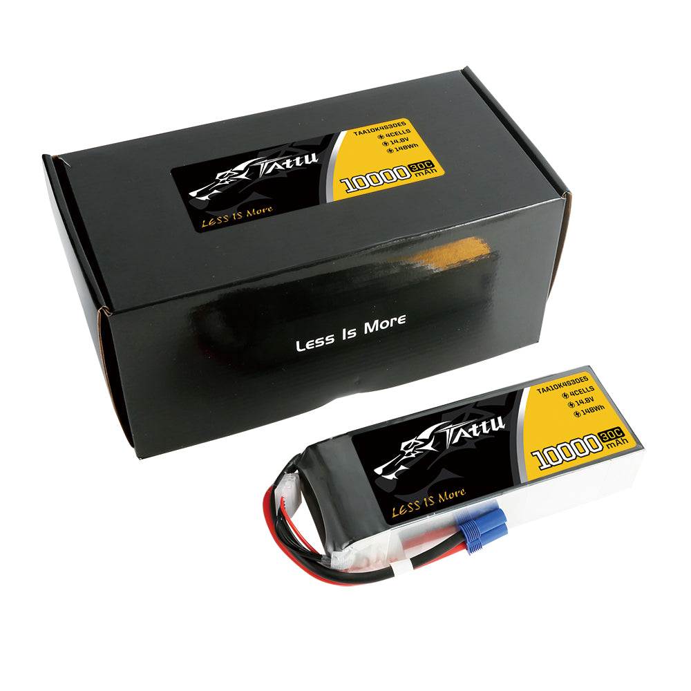 Tattu 10000mAh 14.8V 30C 4S1P Lipo Battery Pack with EC5