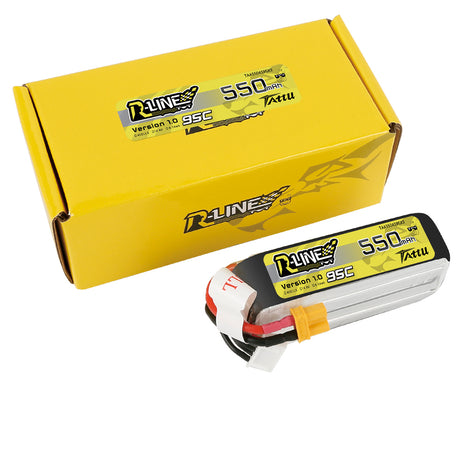 Tattu R-Line 550mAh 4S 14.8V 95C Lipo Battery with XT30