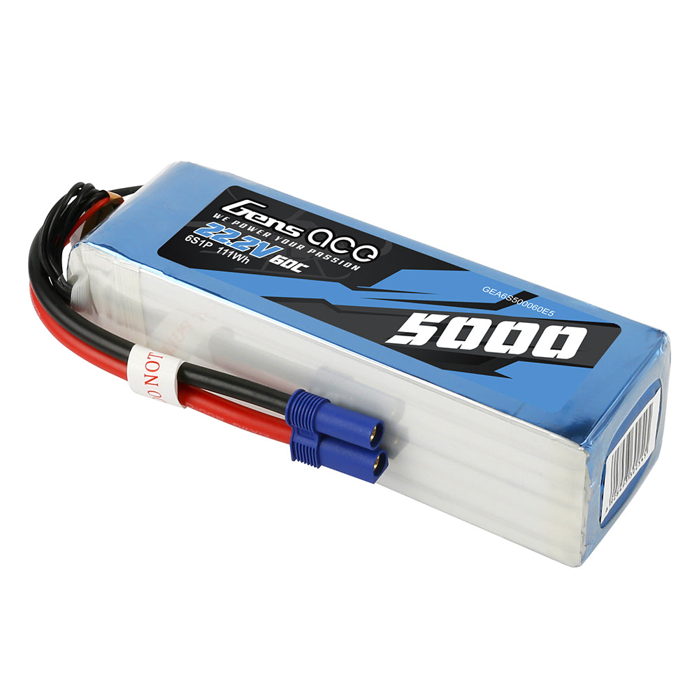 Gens ace 5000mAh 22.2V 60C 6S1P Lipo Battery Pack