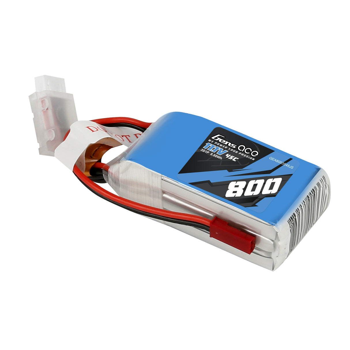 GENS ACE Lipo 800mAh 11.1V 45C 3S1P Lipo Battery Pack JST