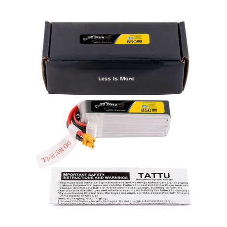 Tattu Lipo 850mAh 95C 4S1P 15.2V HV XT30U-F Long-Pack