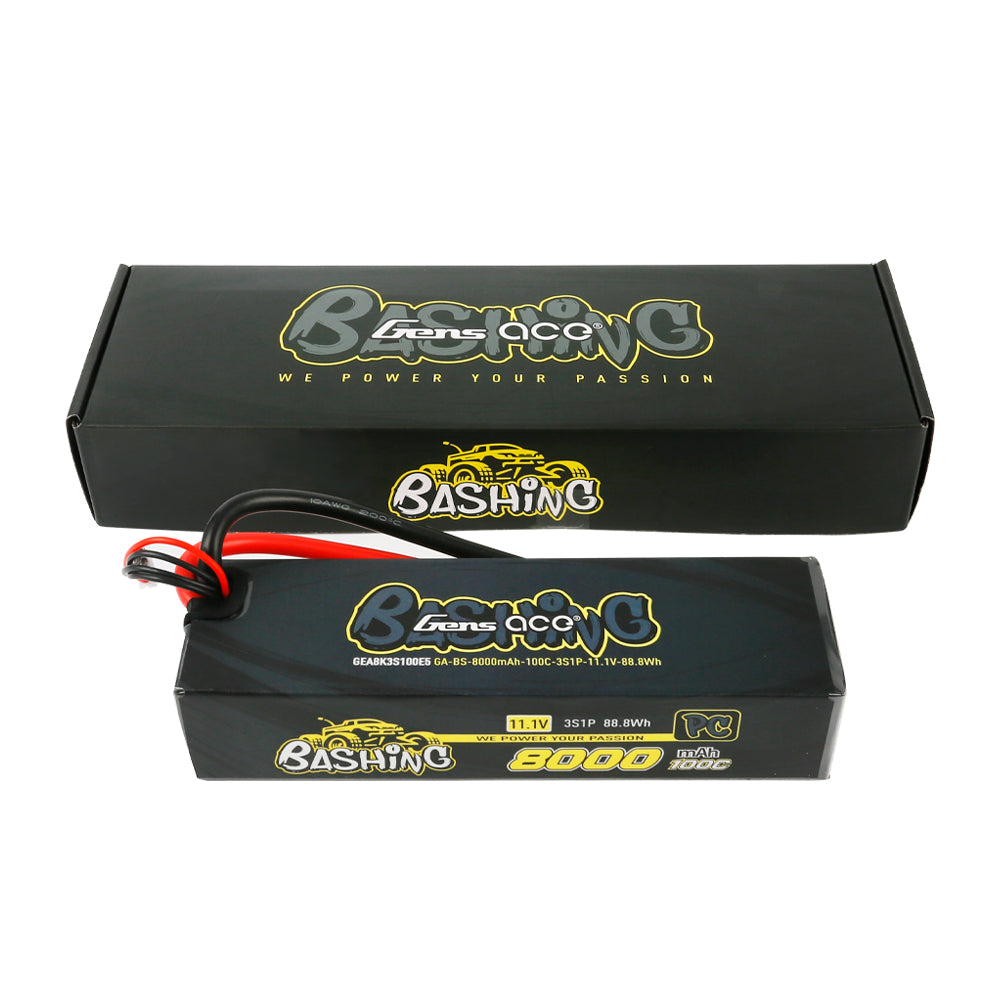 Gens ace 8000mAh 11.1V 100C 3S Lipo Battery Pack with EC5-Bashing Series