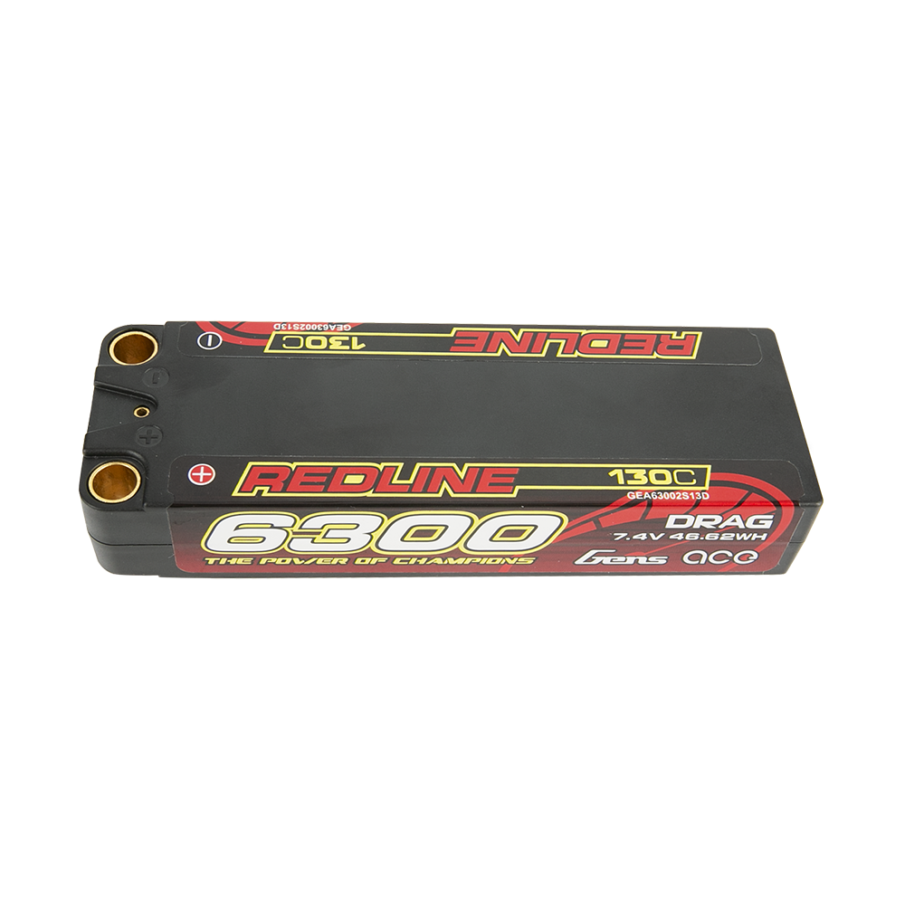 Gens ace Redline 1.0 6300mAh 2S2P 7.4V 130C HardCase 70# LiPo Battery