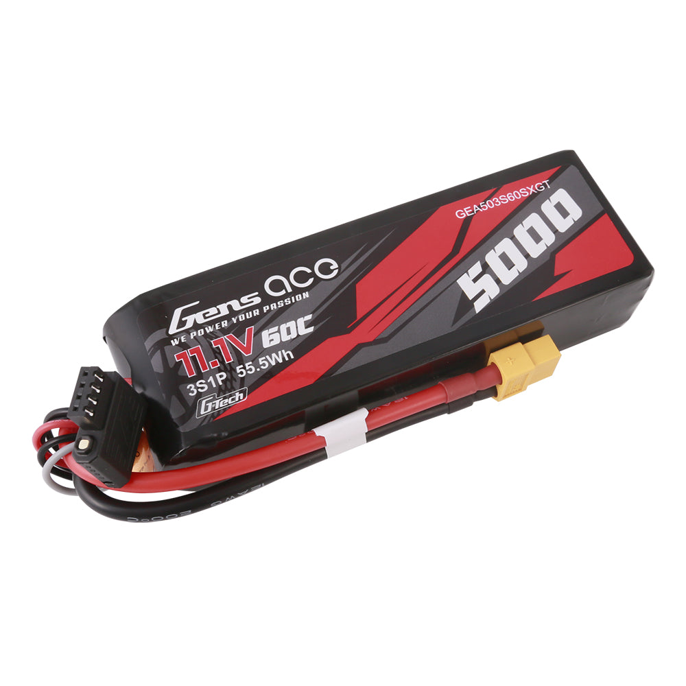 Gens ace G-Tech 5000mAh 11.1V 60C 3S1P Lipo With XT60 Plug