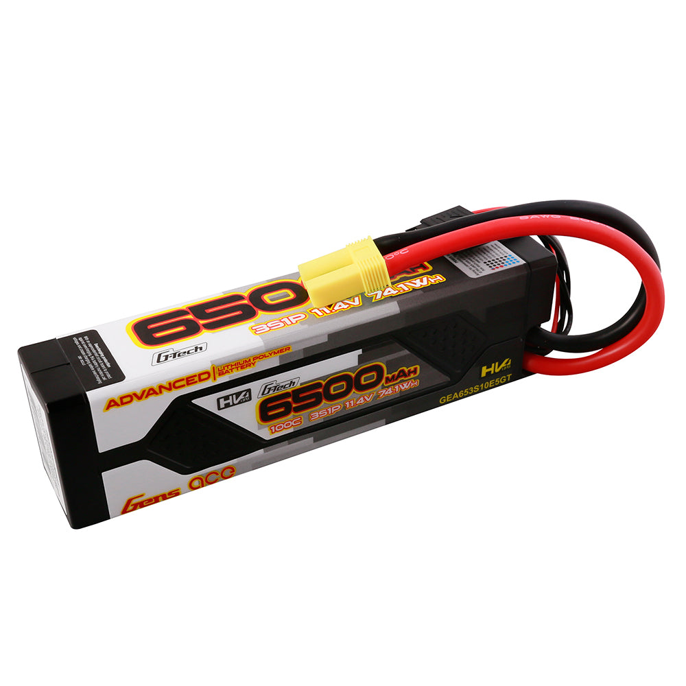 Gens ace G-Tech  Advanced 6500mAh 11.4V 100C 3S1P HardCase 60# Lipo Battery Pack with EC5