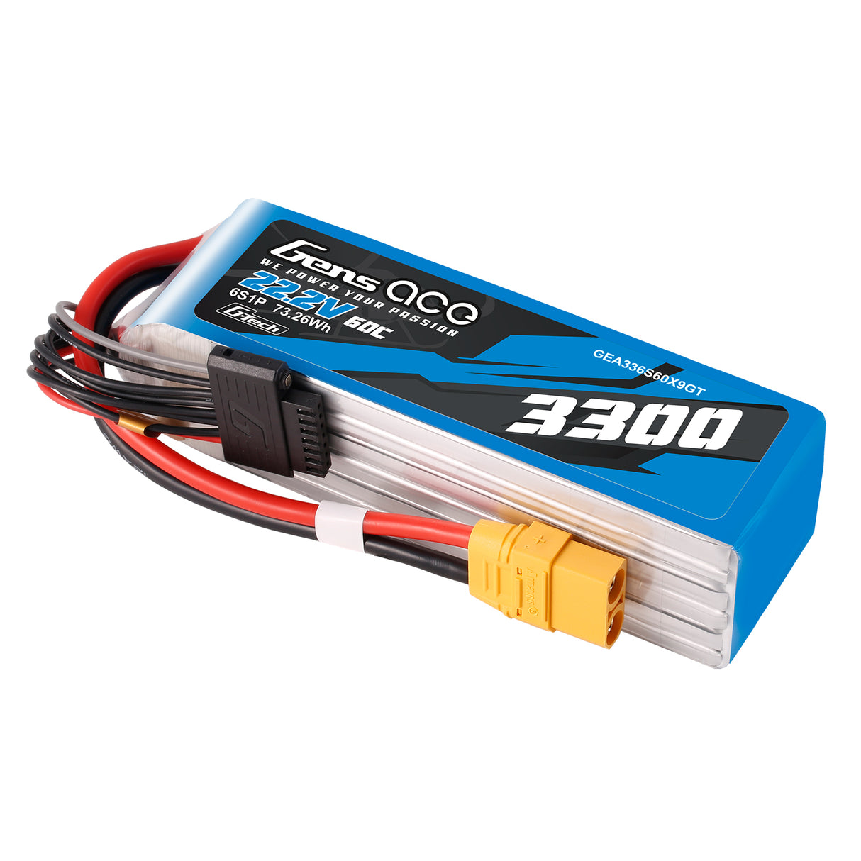 Gens Ace G-Tech 3300mAh 22.2V 60C 6S1P XT90 LIPO Battery Pack