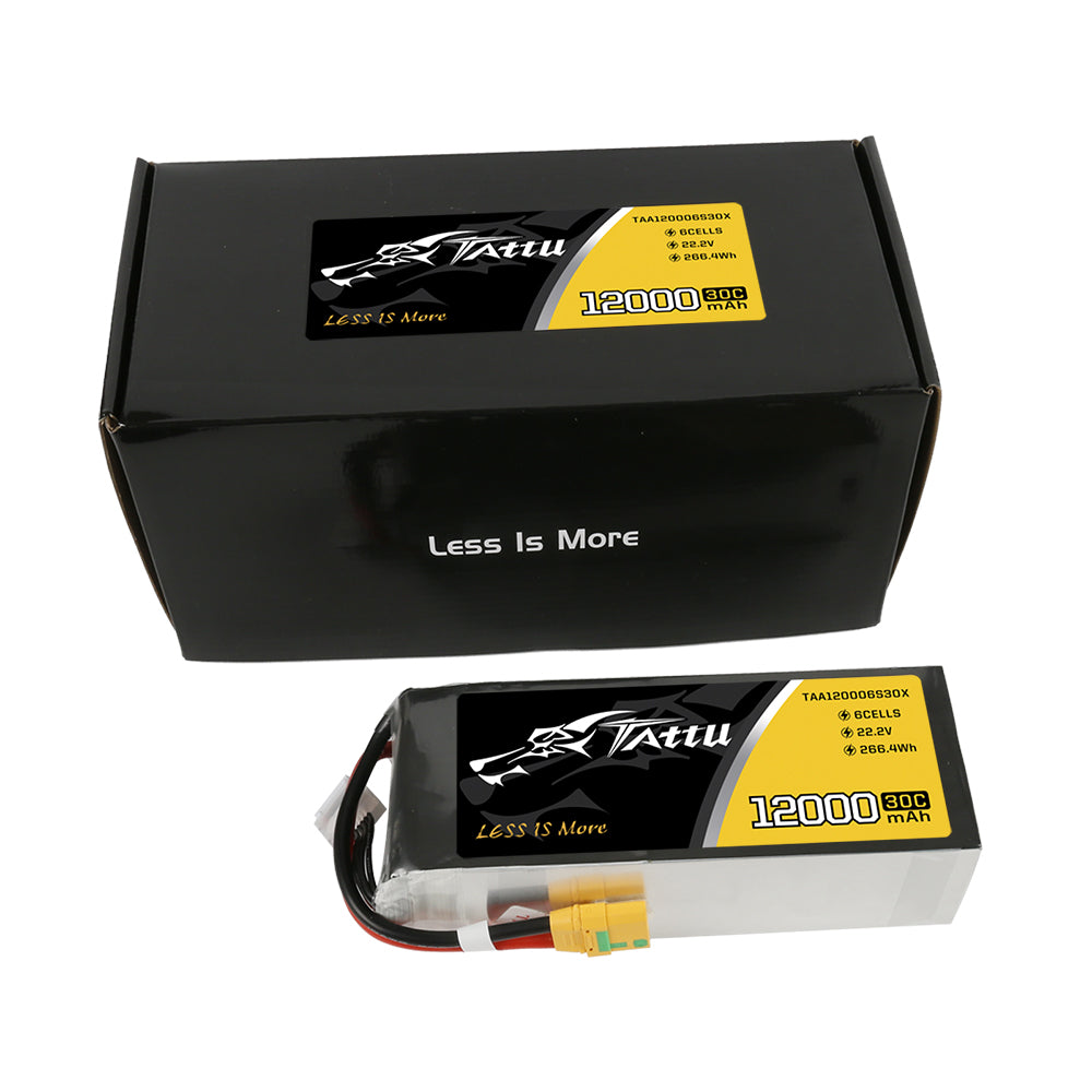 Tattu 12000mAh 22.2V 30C 6S1P UAV Lipo Battery Pack with XT90 plug