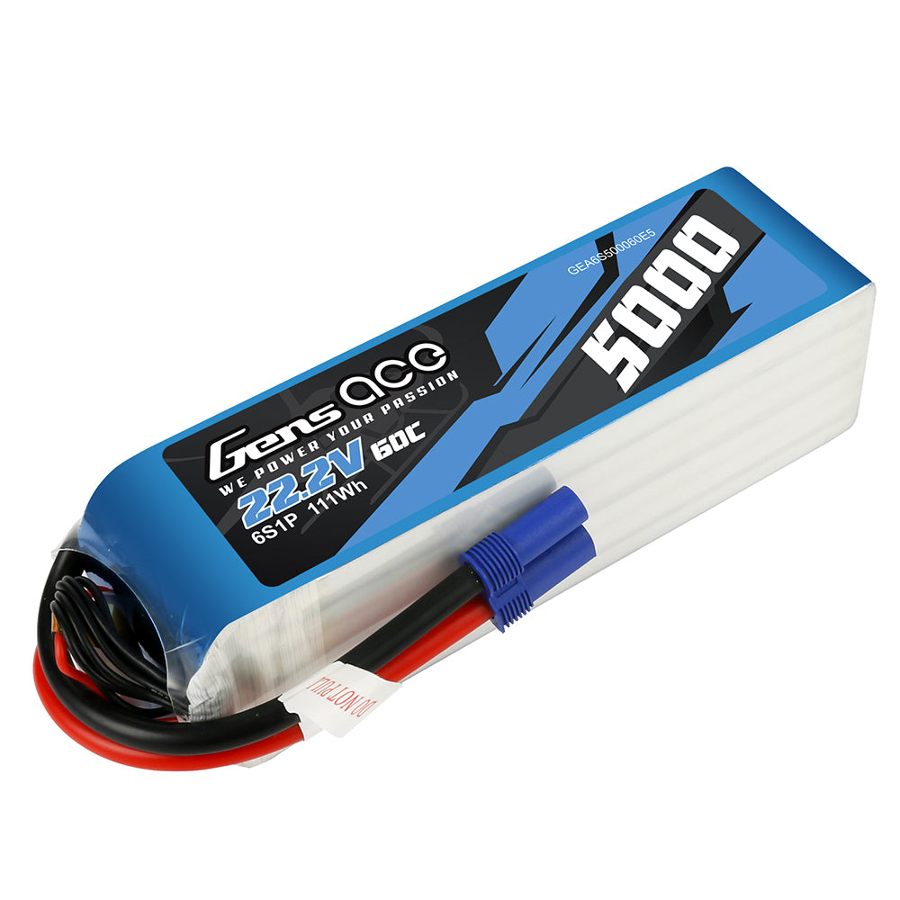 Gens ace 5000mAh 22.2V 60C 6S1P Lipo Battery Pack