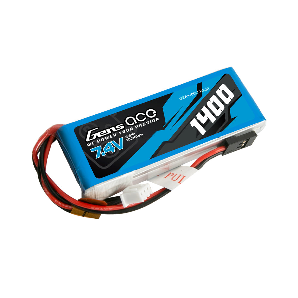 Gens ace 1400mAh 7.4V 2S1P Transmitter Lipo Battery Pack with JR-plug