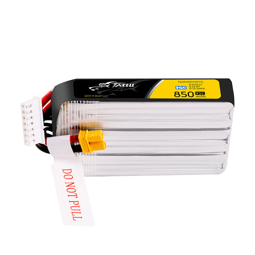 Tattu R-Line 850mAh 22.8V 95C 6S1P XT30 Lipo Battery Long-Pack