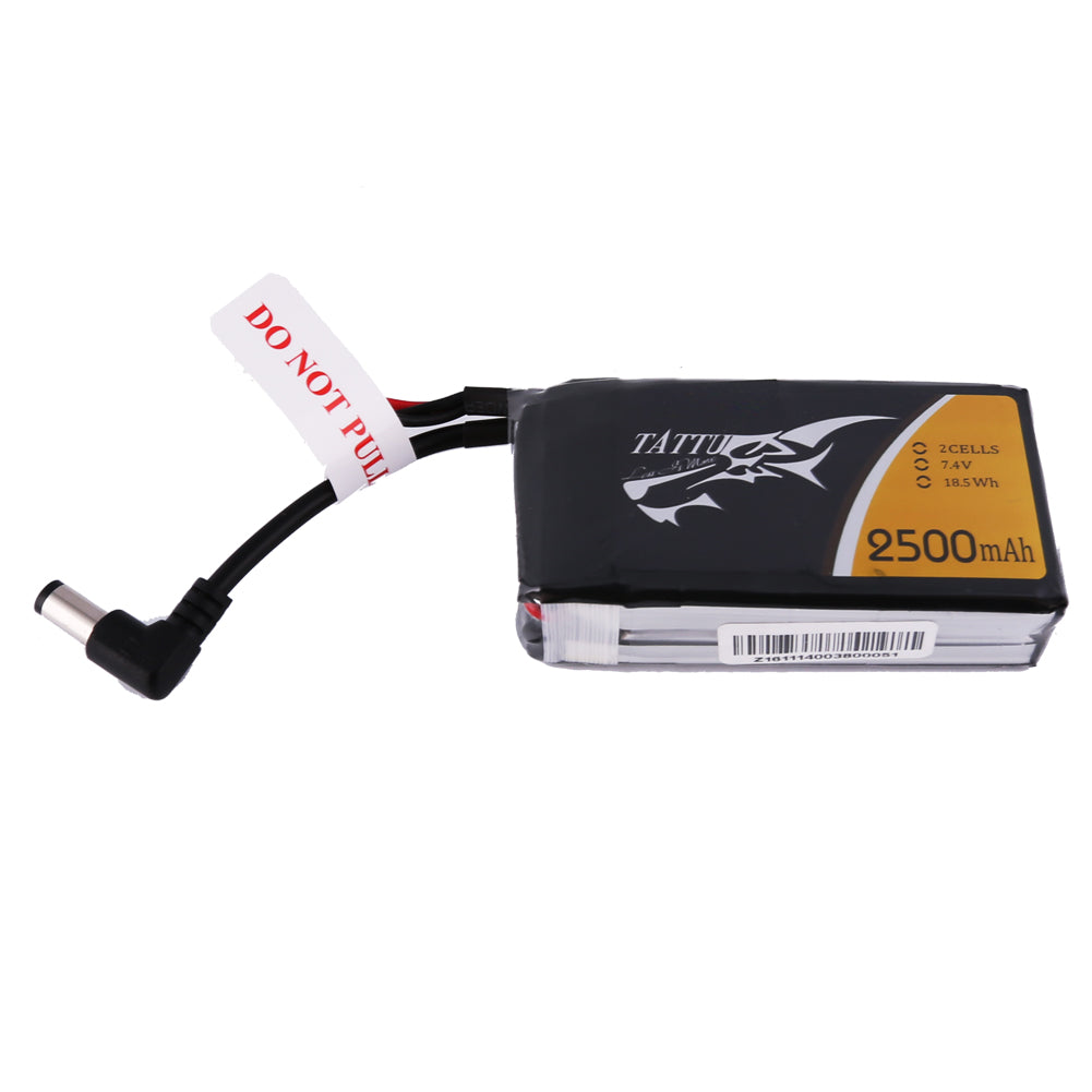 Tattu 2500mAh 2S 7.4V replacement lipo battery pack with DC5.5mm plug for Fatshark Goggles