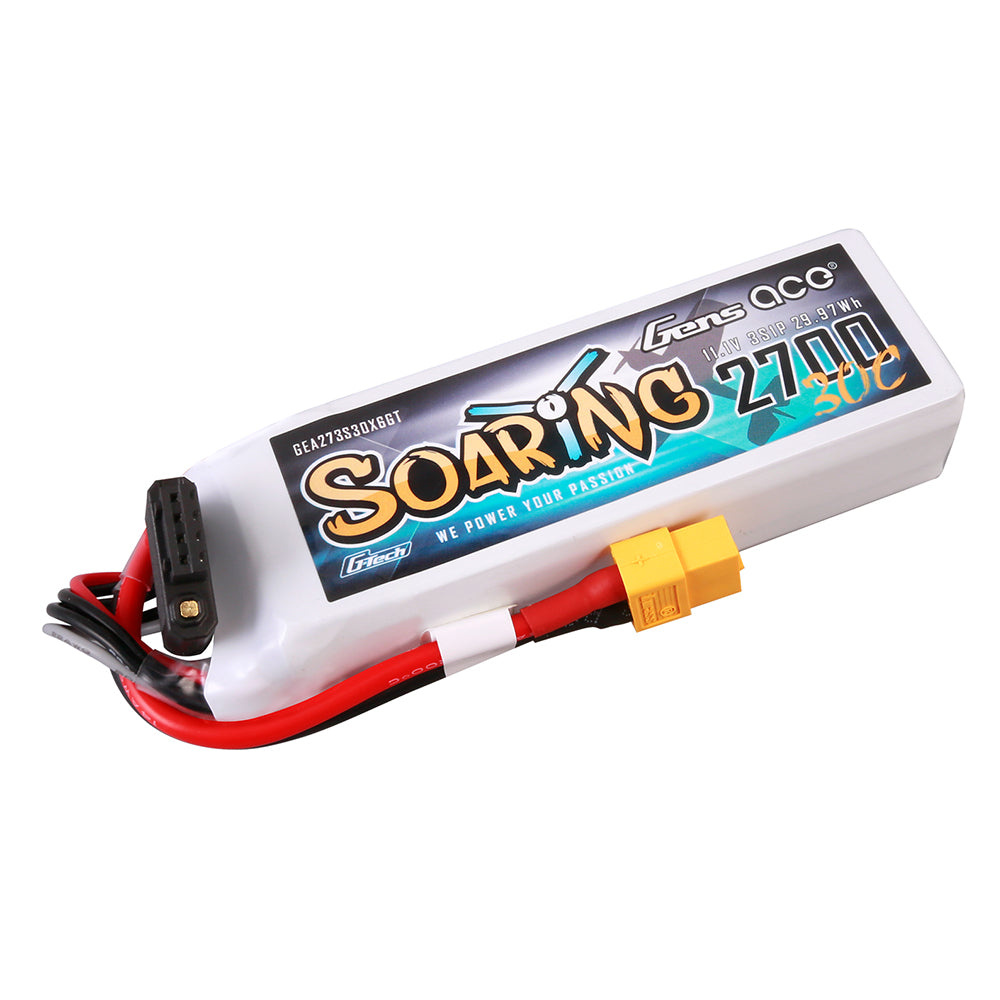 Gens ace G-Tech Soaring 2700mAh 11.1V 30C 3S1P LiPo Battery Pack with XT60 Plug