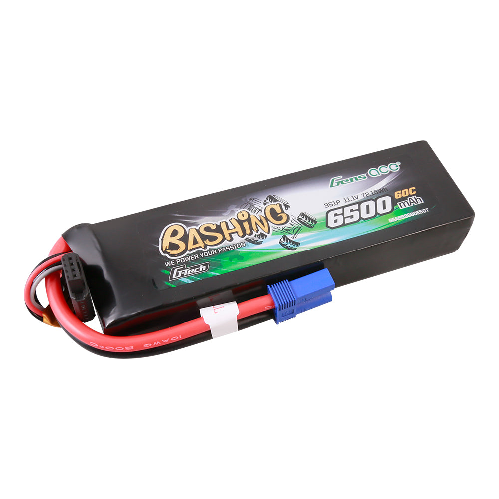 Gens ace G-Tech 6500mAh 11.1V 60C 3S Lipo Battery Pack with EC5-Bashing Series