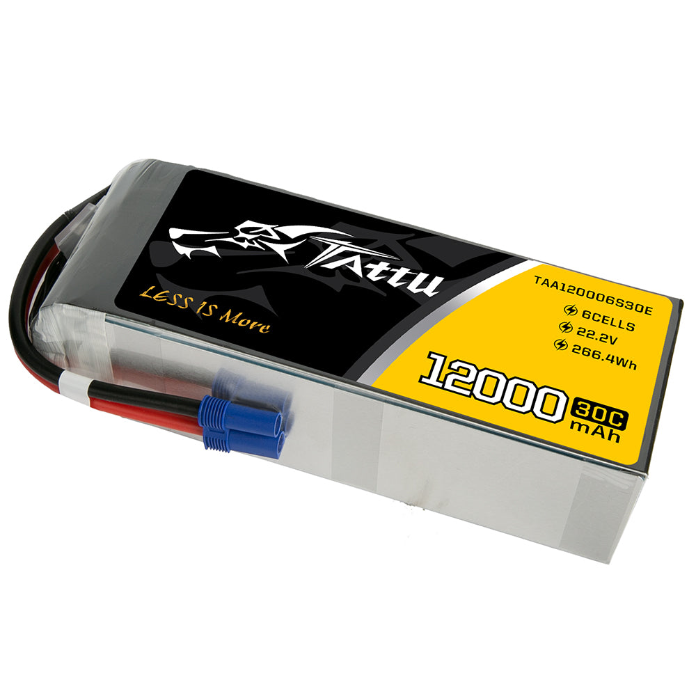 Tattu 12000mAh 22.2V 30C 6S1P UAV Lipo Battery Pack with EC5 plug