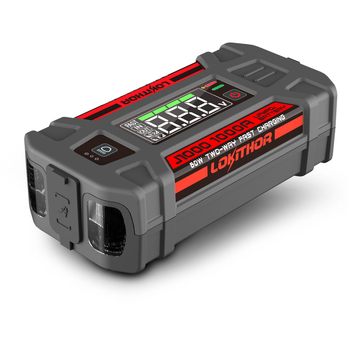 Lokithor 1000A 12V 26Wh Lithium Jump Starter 4S LiFePO? Type-C PD60W Two-way fast charging